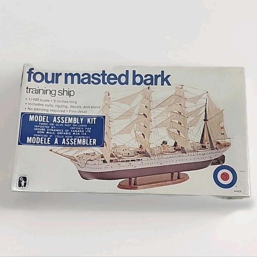 Entex Four Masted Bark Training Ship Model Open Box 1/400 #8475